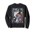 Cat Lover Flowers Art Pattern Sweatshirt - Casual Everyday Wear Unisex - T-Shirt, Sweatshirt, Hoodie