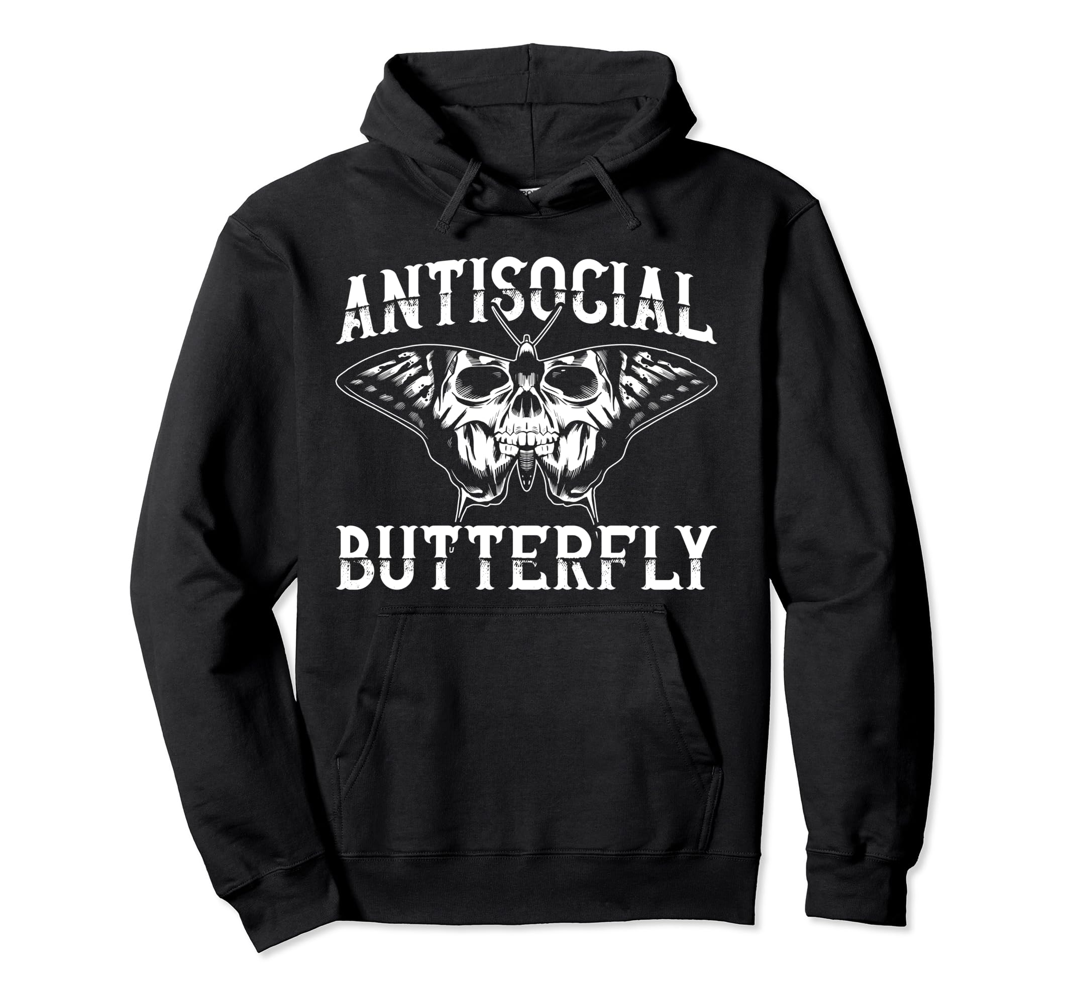 Antisocial Butterfly Funny Introvert Hoodie - Aesthetic Graphic Unisex - T-Shirt, Sweatshirt, Hoodie
