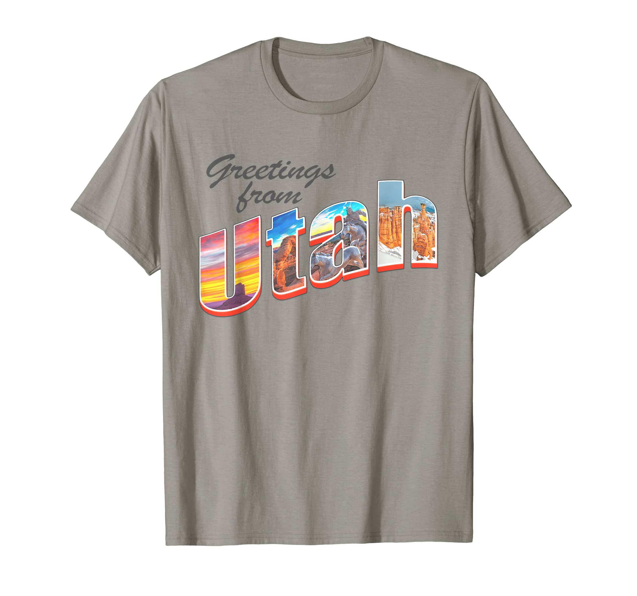 Greetings From Utah 50S Postcard T-Shirt - Fun Novelty Design Men Women - T-Shirt, Sweatshirt, Hoodie