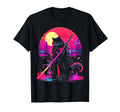 Synthwave Cat Samurai Mediation Vaporwave T-Shirt - Unique Graphic Unisex - T-Shirt, Sweatshirt, Hoodie