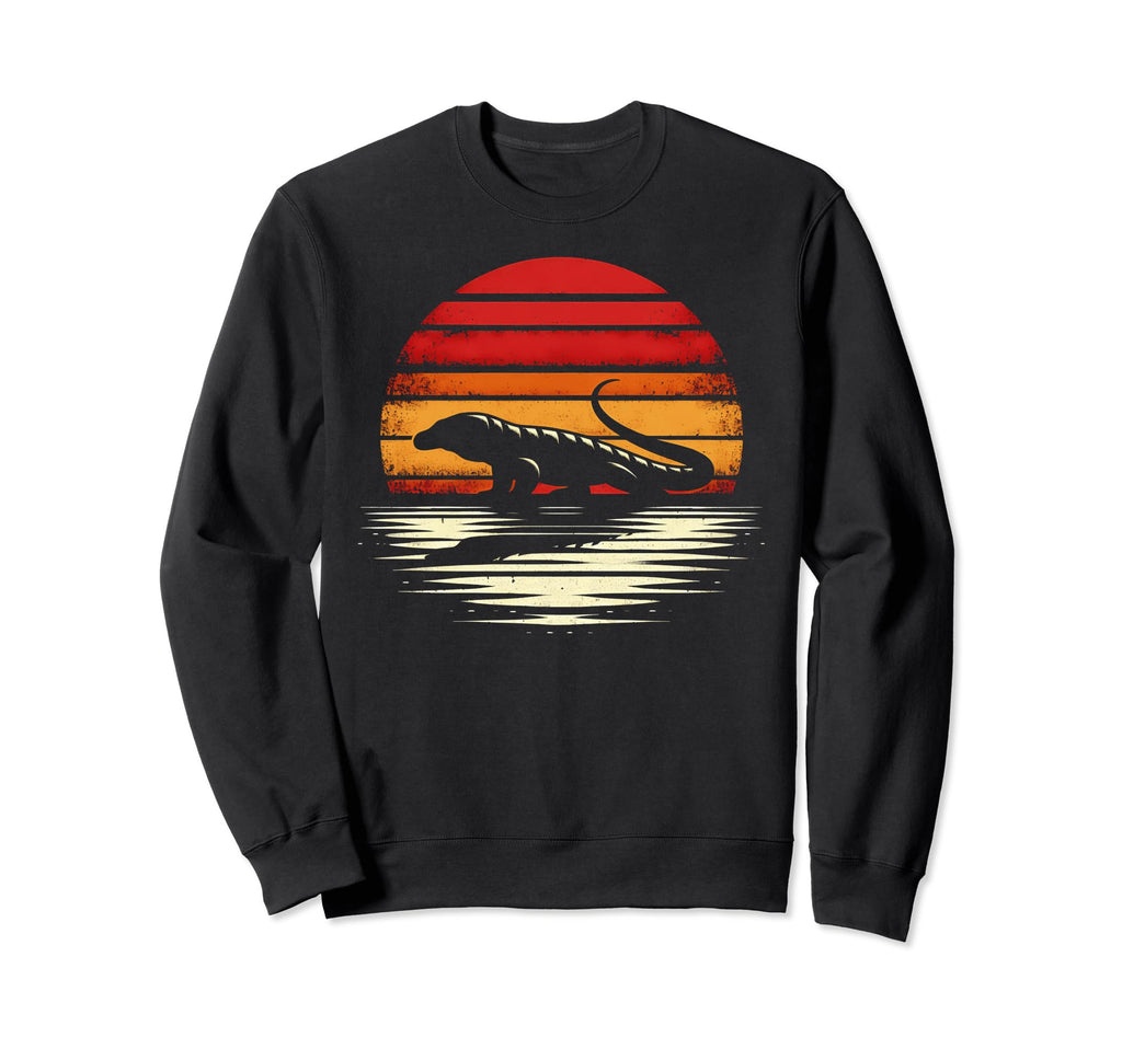 Komodo Dragon Sunset Safari 70S Sweatshirt - Minimalist Print Unisex - T-Shirt, Sweatshirt, Hoodie