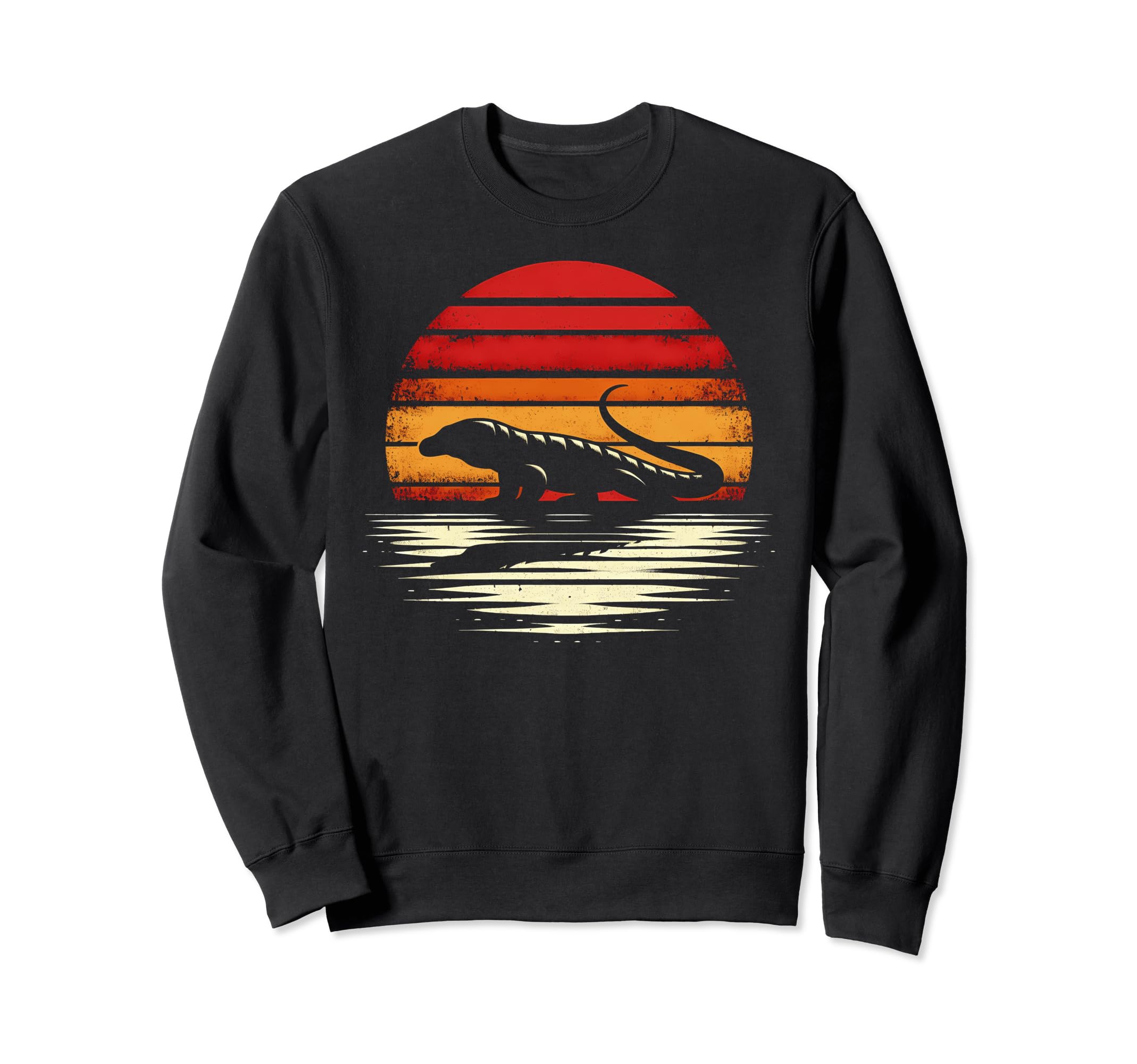 Komodo Dragon Sunset Safari 70S Sweatshirt - Minimalist Print Unisex - T-Shirt, Sweatshirt, Hoodie