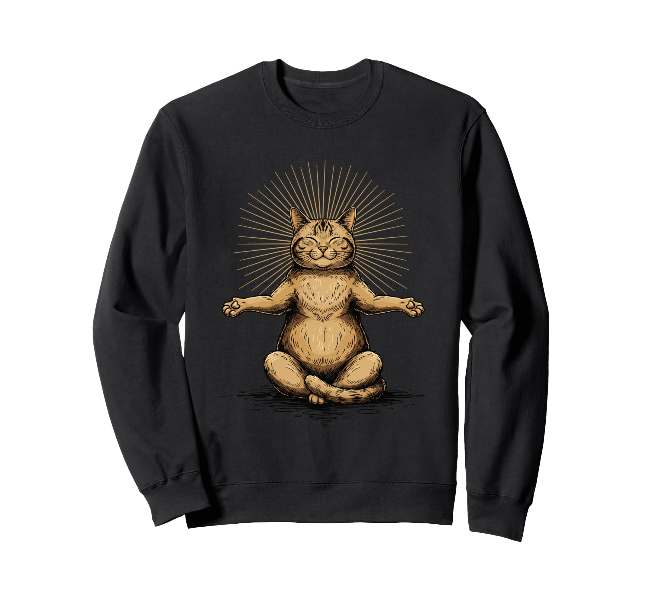 Zen Cat Meditation Yoga Pose Sweatshirt - Casual Everyday Wear Unisex - T-Shirt, Sweatshirt, Hoodie