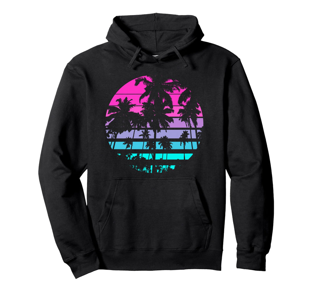 Eighties 80S 90S Beach Palm Trees Hoodie - Streetwear Style Men Women - T-Shirt, Sweatshirt, Hoodie