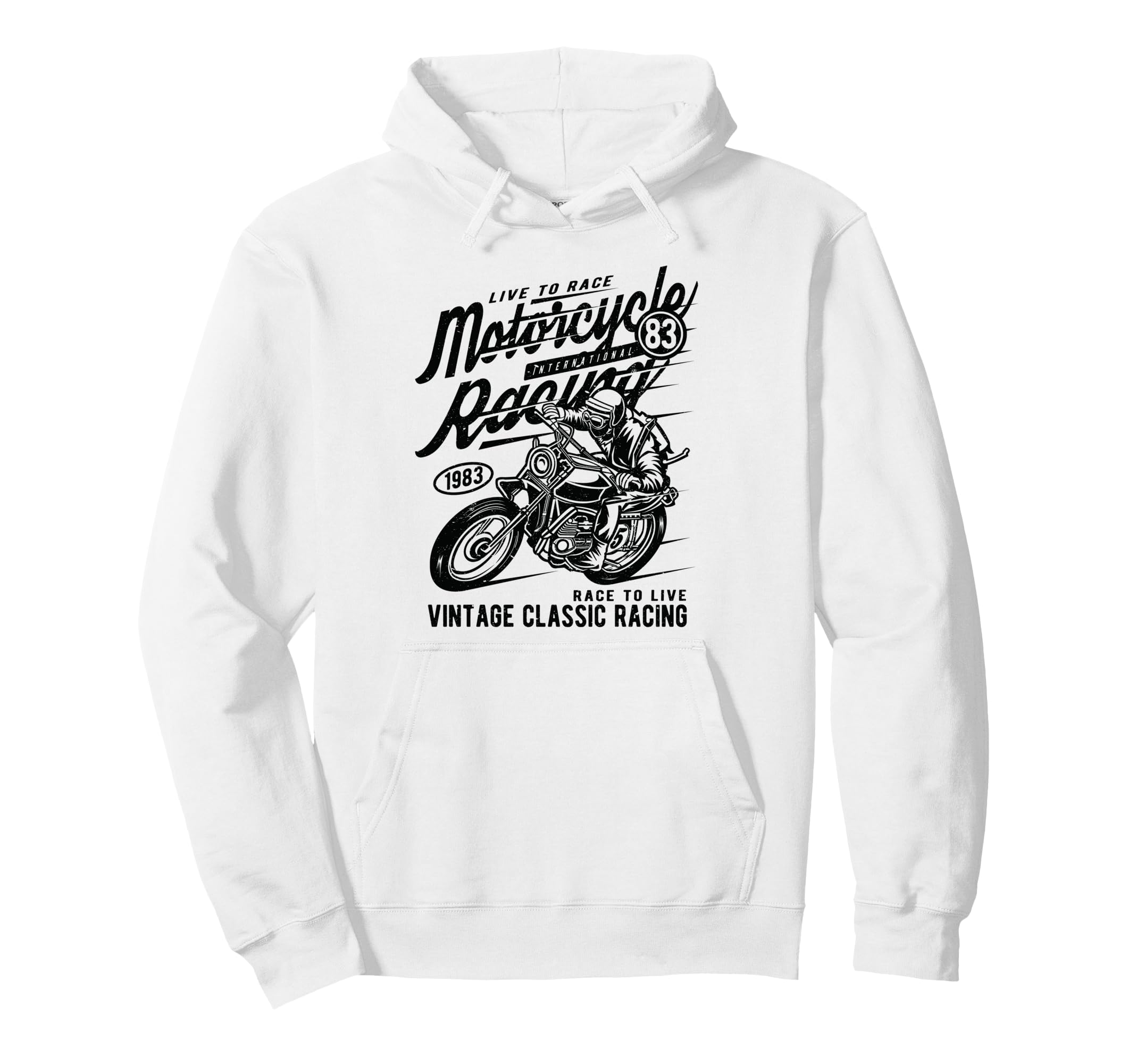 Motorcycle Racing Distressed Hoodie - Trendy Graphic Men Women - T-Shirt, Sweatshirt, Hoodie