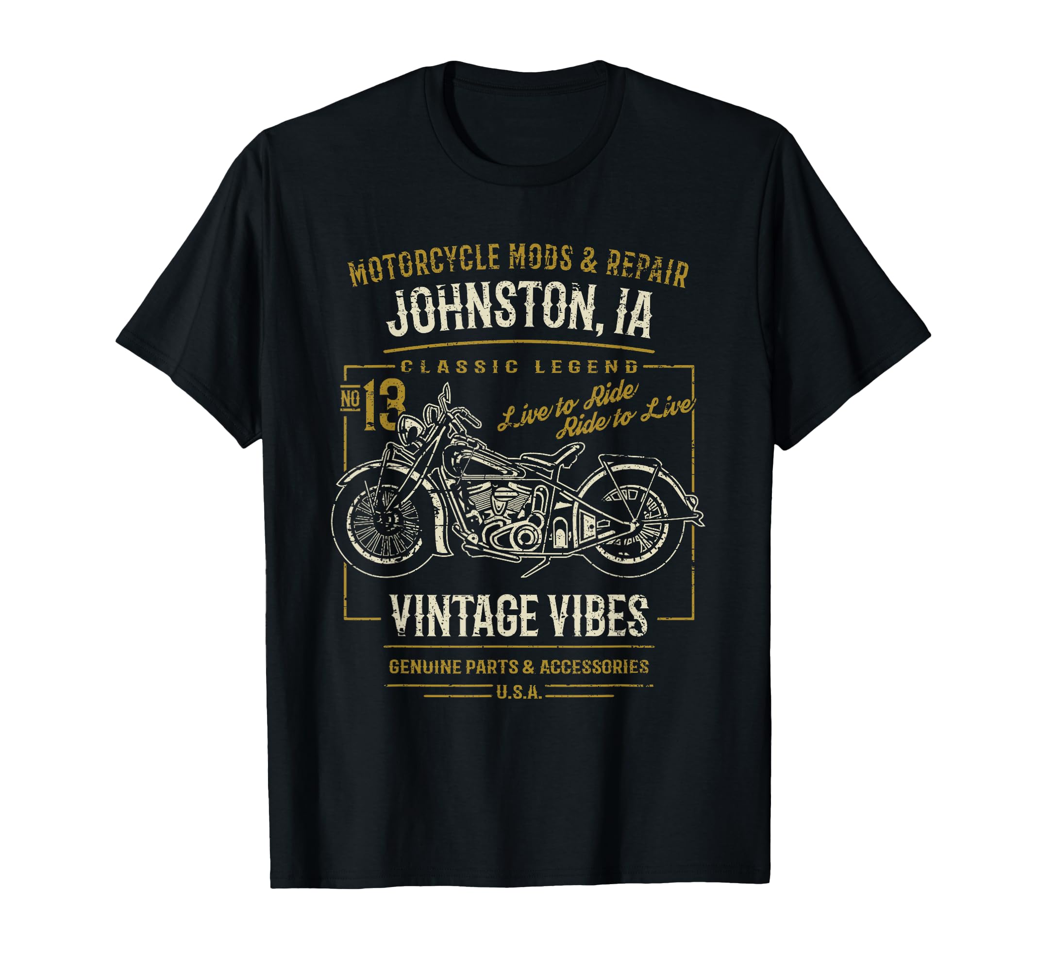 Johnston Ia Usa Motorcycle T-Shirt - Streetwear Style for Adults - T-Shirt, Sweatshirt, Hoodie