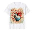 Eagerlys Floral Heart Art Flowers Pattern T-Shirt - Novelty Apparel Unisex - T-Shirt, Sweatshirt, Hoodie