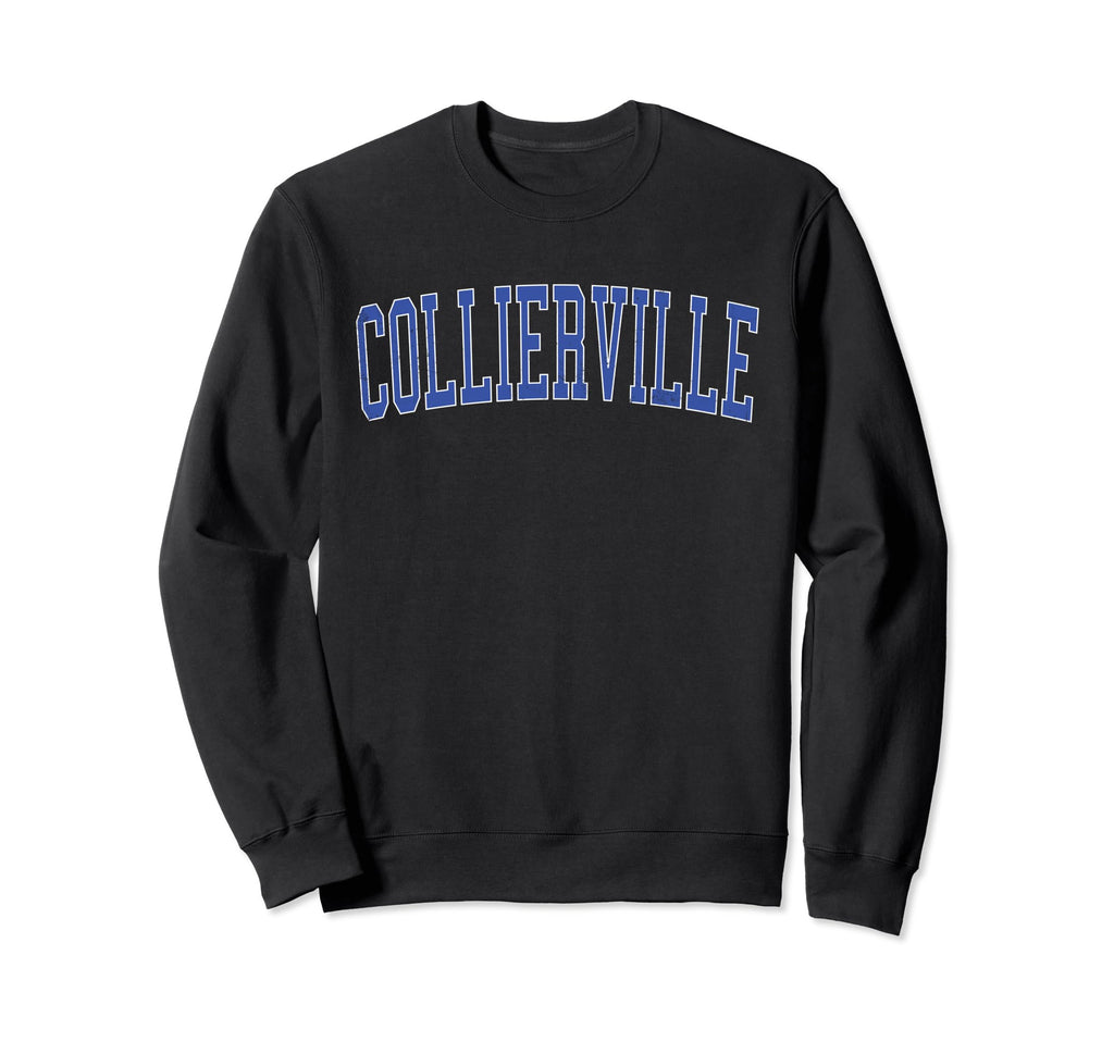 Collierville Tn Distressed Blue Varsity Sweatshirt - Trendy Graphic Unisex - T-Shirt, Sweatshirt, Hoodie