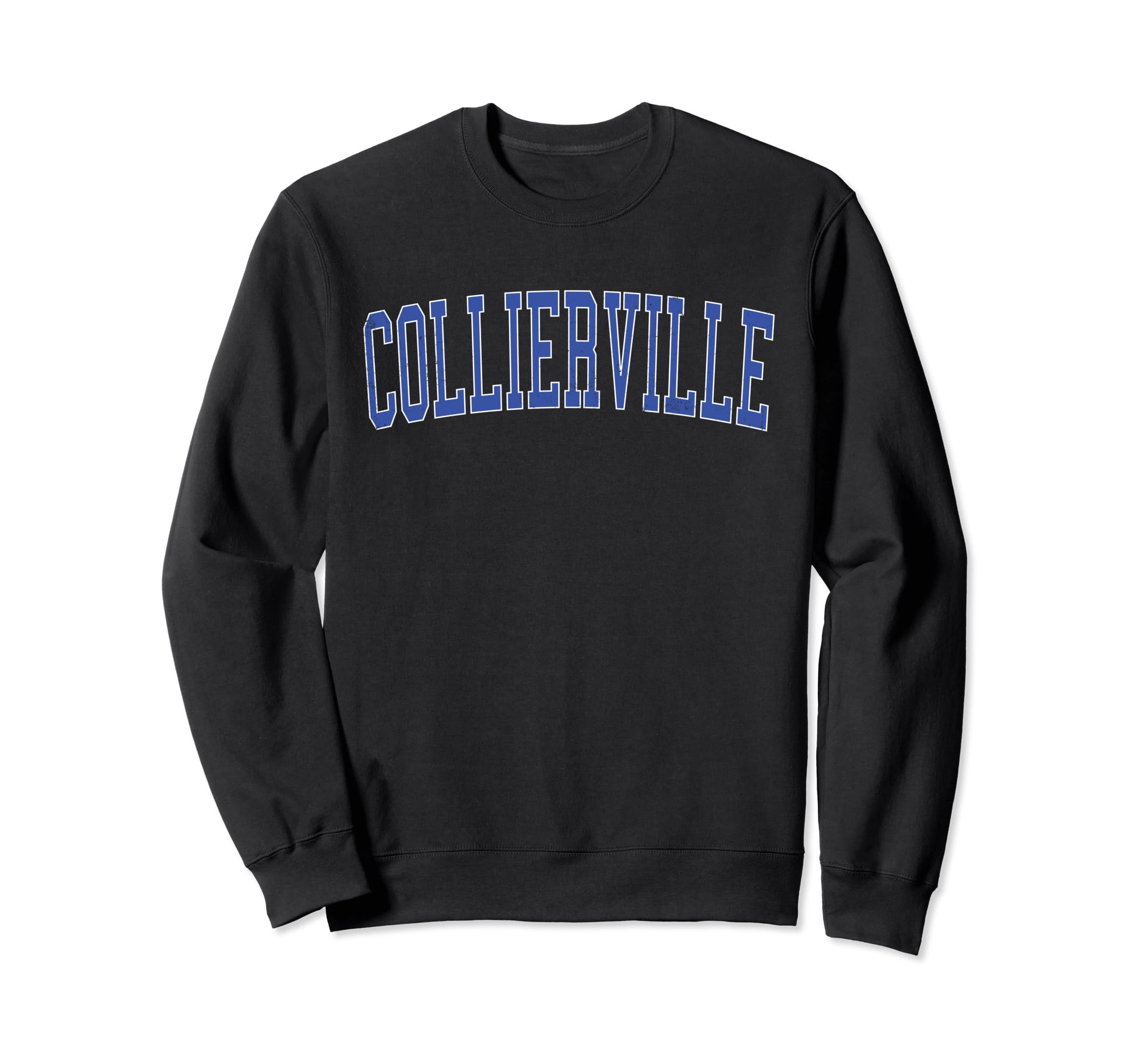 Collierville Tn Distressed Blue Varsity Sweatshirt - Trendy Graphic Unisex - T-Shirt, Sweatshirt, Hoodie