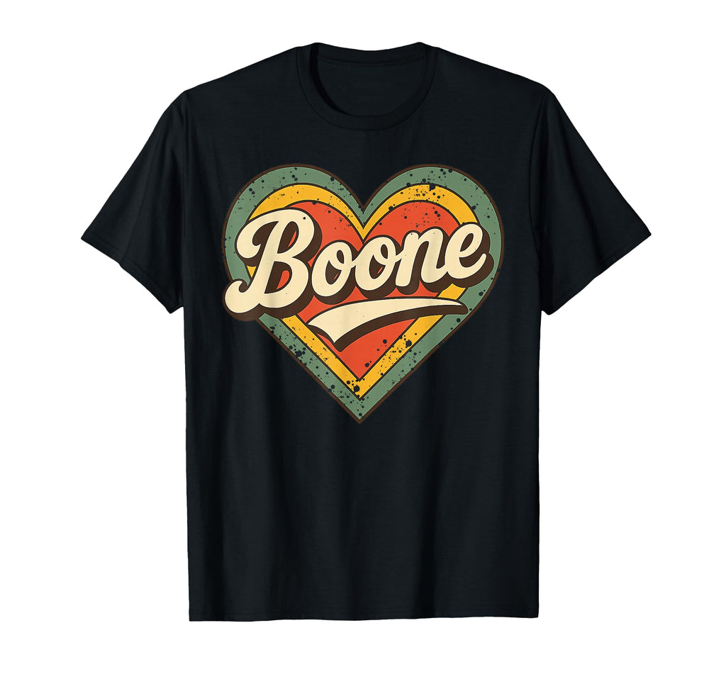 Boone Heart Love Typography T-Shirt - Minimalist Print for Adults - T-Shirt, Sweatshirt, Hoodie