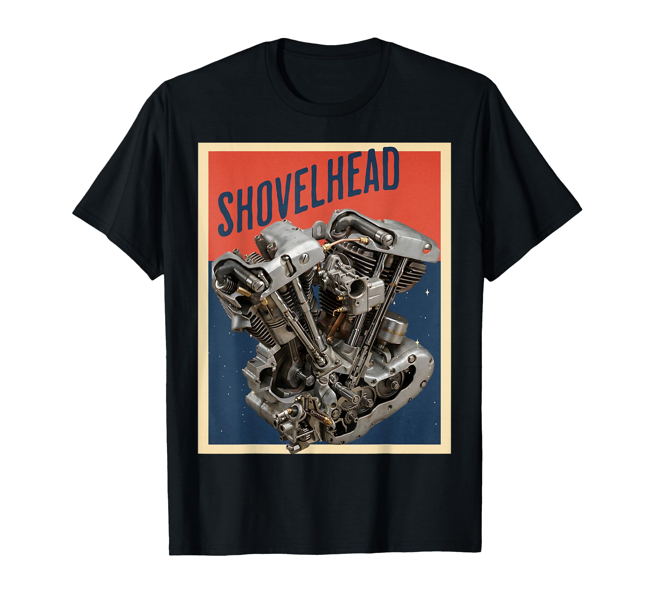 Shovelhead Engine Cutaway Diagram T-Shirt - Unique Graphic for Adults - T-Shirt, Sweatshirt, Hoodie