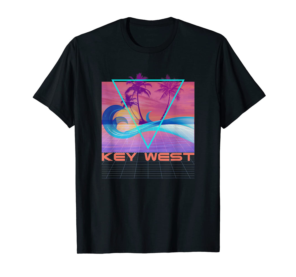 Key West 80S Vaporwave Beach Vacation T-Shirt - Unique Graphic Unisex - T-Shirt, Sweatshirt, Hoodie