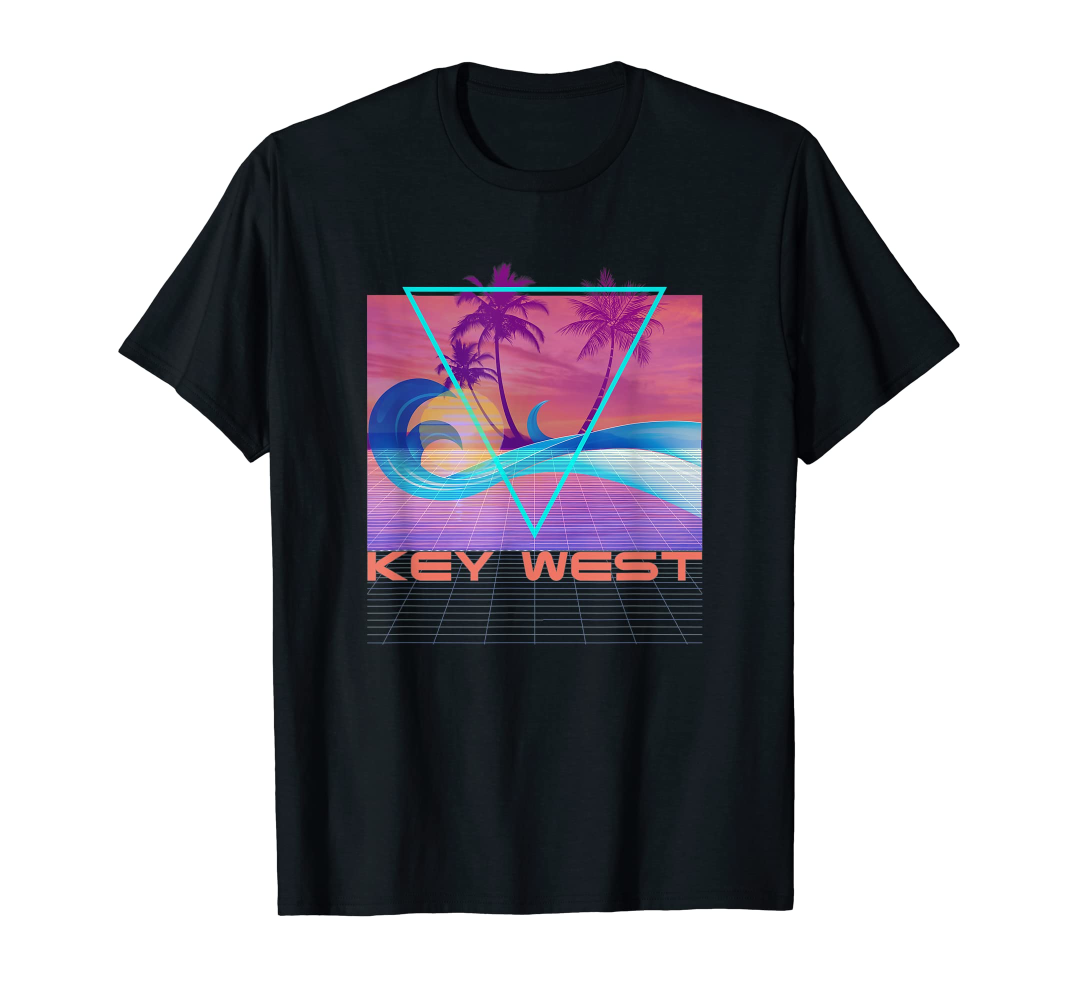 Key West 80S Vaporwave Beach Vacation T-Shirt - Unique Graphic Unisex - T-Shirt, Sweatshirt, Hoodie