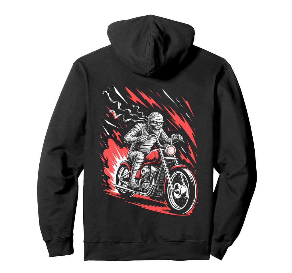 Mummy Biker Riding Motorcycle Outfit Rider Hoodie - Unique Graphic Unisex - T-Shirt, Sweatshirt, Hoodie
