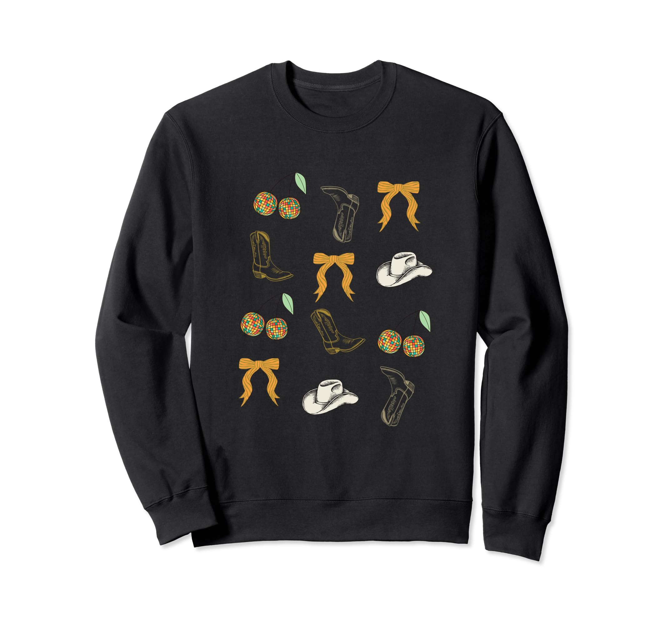 Western Coquette Cherry Disco Sweatshirt - Minimalist Print Men Women - T-Shirt, Sweatshirt, Hoodie