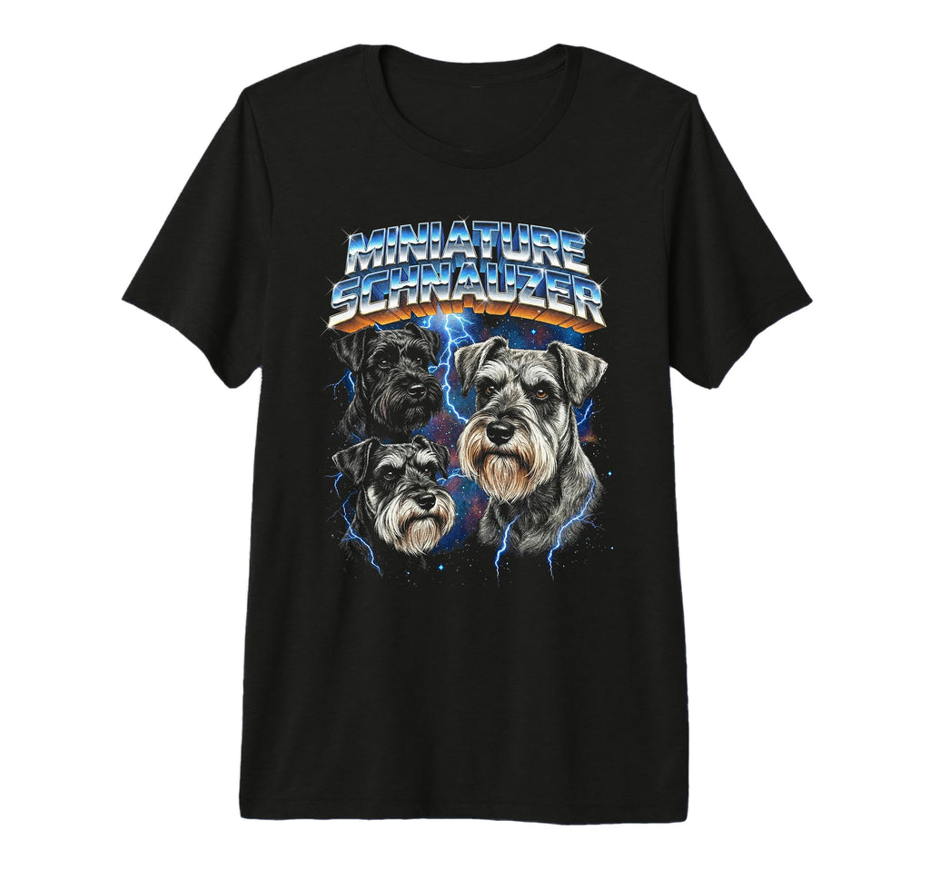 Miniature Schnauzer 80S Dog Lover Funny T-Shirt - Custom Art Print Unisex - T-Shirt, Sweatshirt, Hoodie