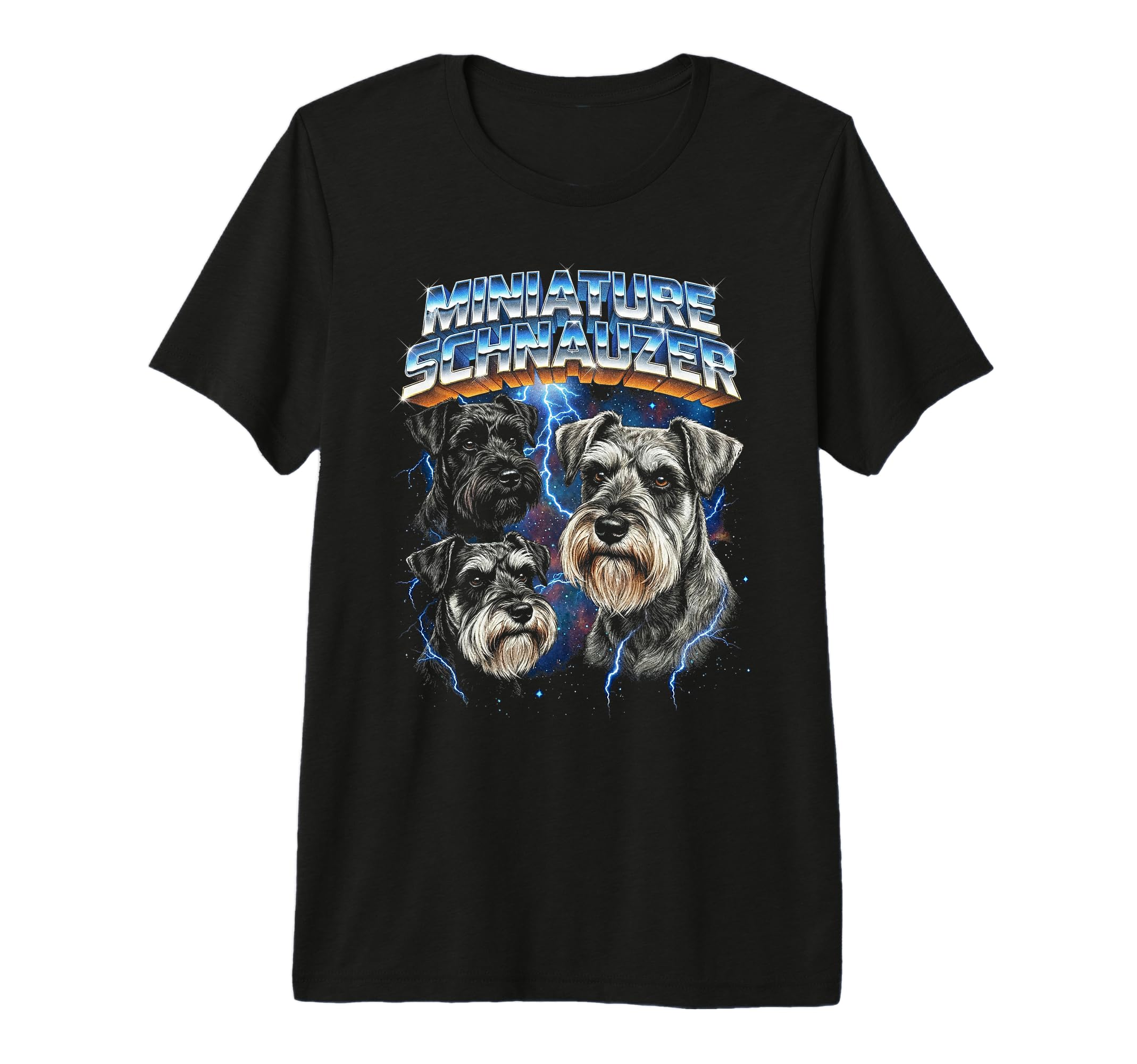 Miniature Schnauzer 80S Dog Lover Funny T-Shirt - Custom Art Print Unisex - T-Shirt, Sweatshirt, Hoodie