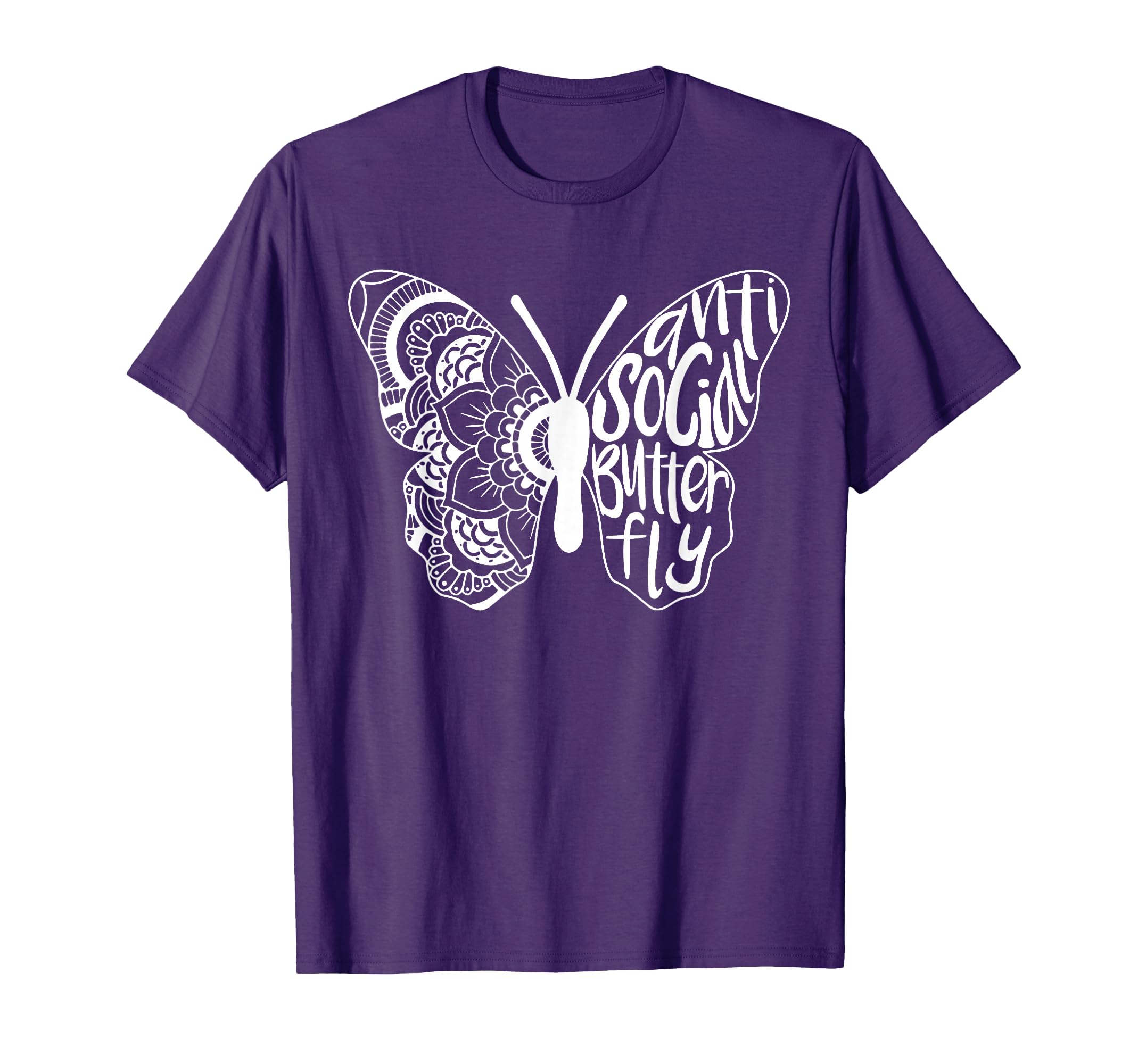 Anti Social Butterfly Introvert T-Shirt - Fun Novelty Design for Adults - T-Shirt, Sweatshirt, Hoodie