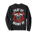 Biker Christian Pray Up Before Sweatshirt - Custom Art Print for Adults - T-Shirt, Sweatshirt, Hoodie