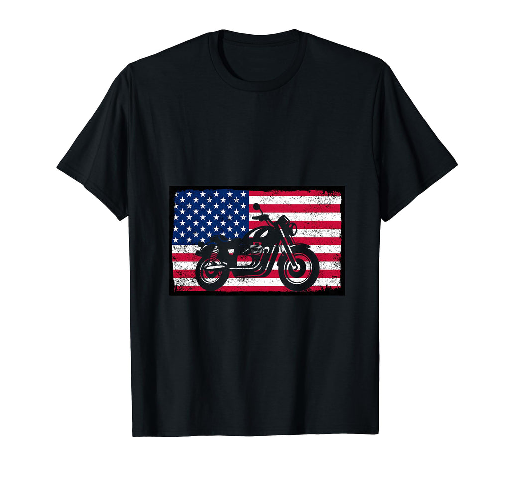 American Flag Biker Motorcycle 4Th T-Shirt - Trendy Graphic for Adults - T-Shirt, Sweatshirt, Hoodie