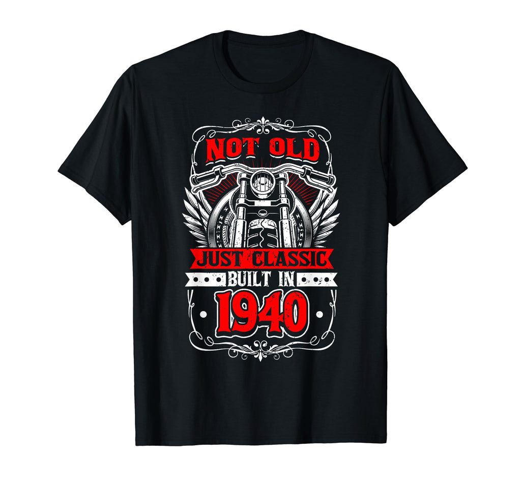 Motorcycle Biker Birthday Built 1940 T-Shirt - Minimalist Print Men Women - T-Shirt, Sweatshirt, Hoodie