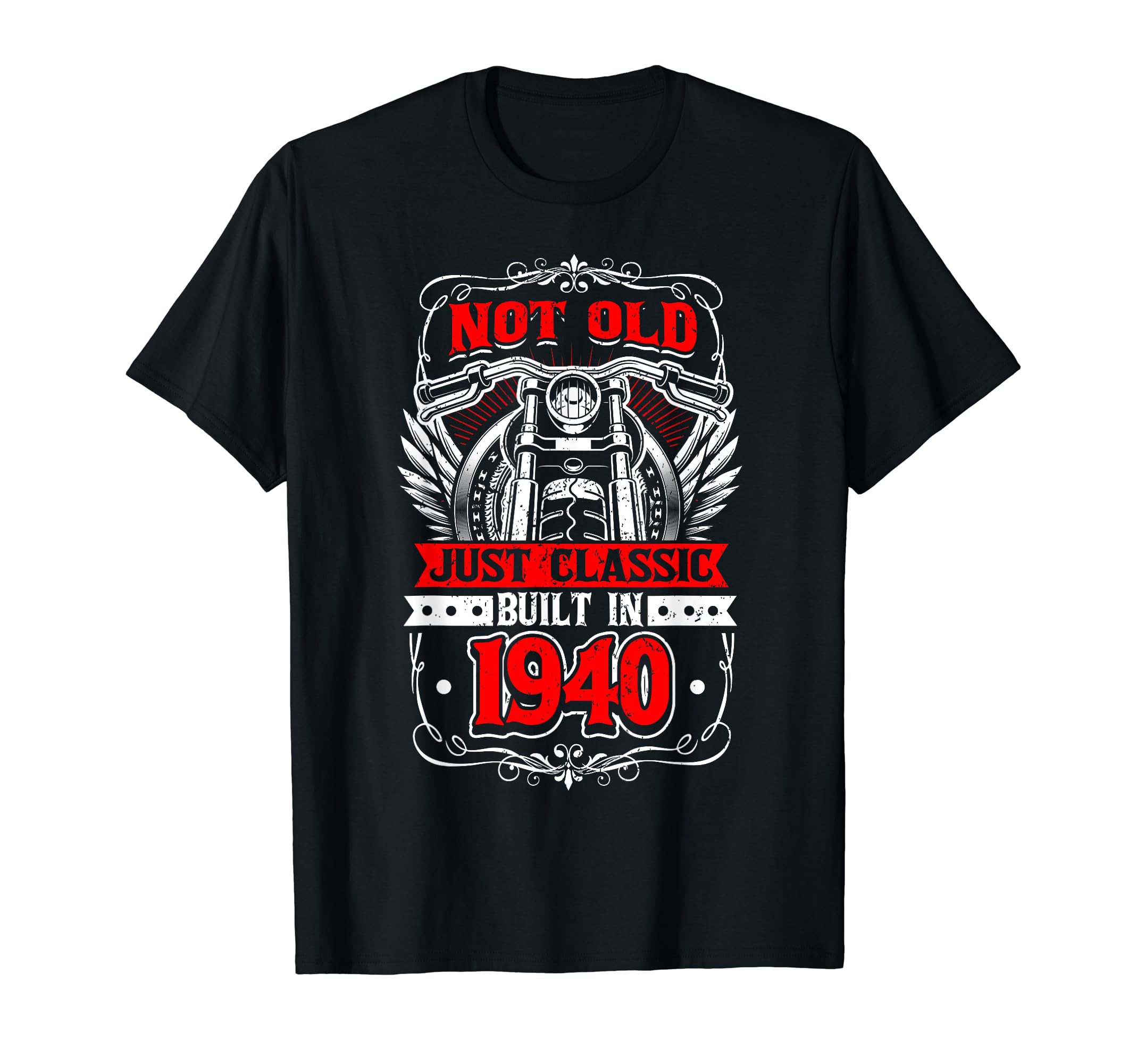 Motorcycle Biker Birthday Built 1940 T-Shirt - Minimalist Print Men Women - T-Shirt, Sweatshirt, Hoodie