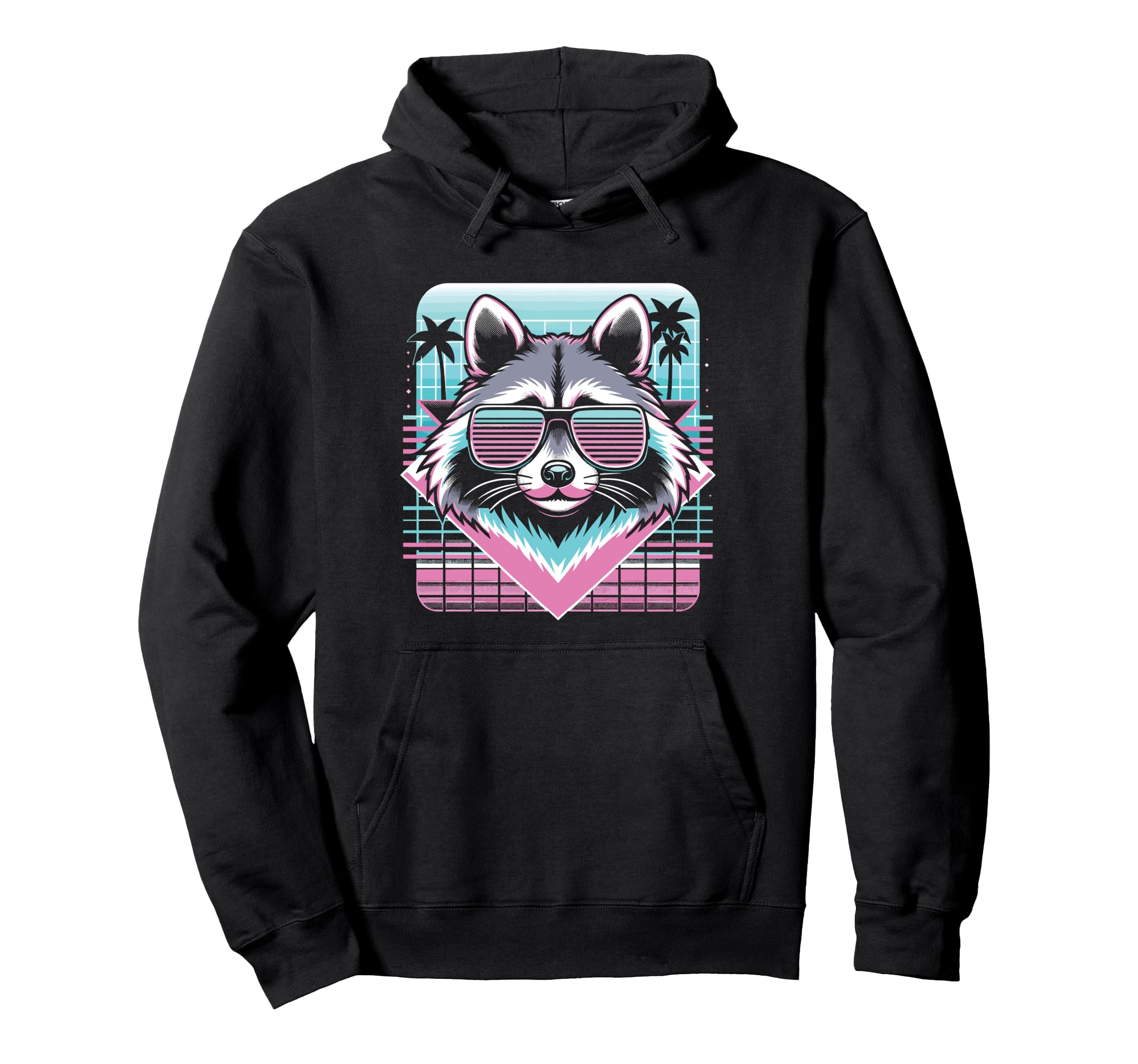 Raccoon Sunglasses 80S Aesthetic Hoodie - Fun Novelty Design for Adults - T-Shirt, Sweatshirt, Hoodie