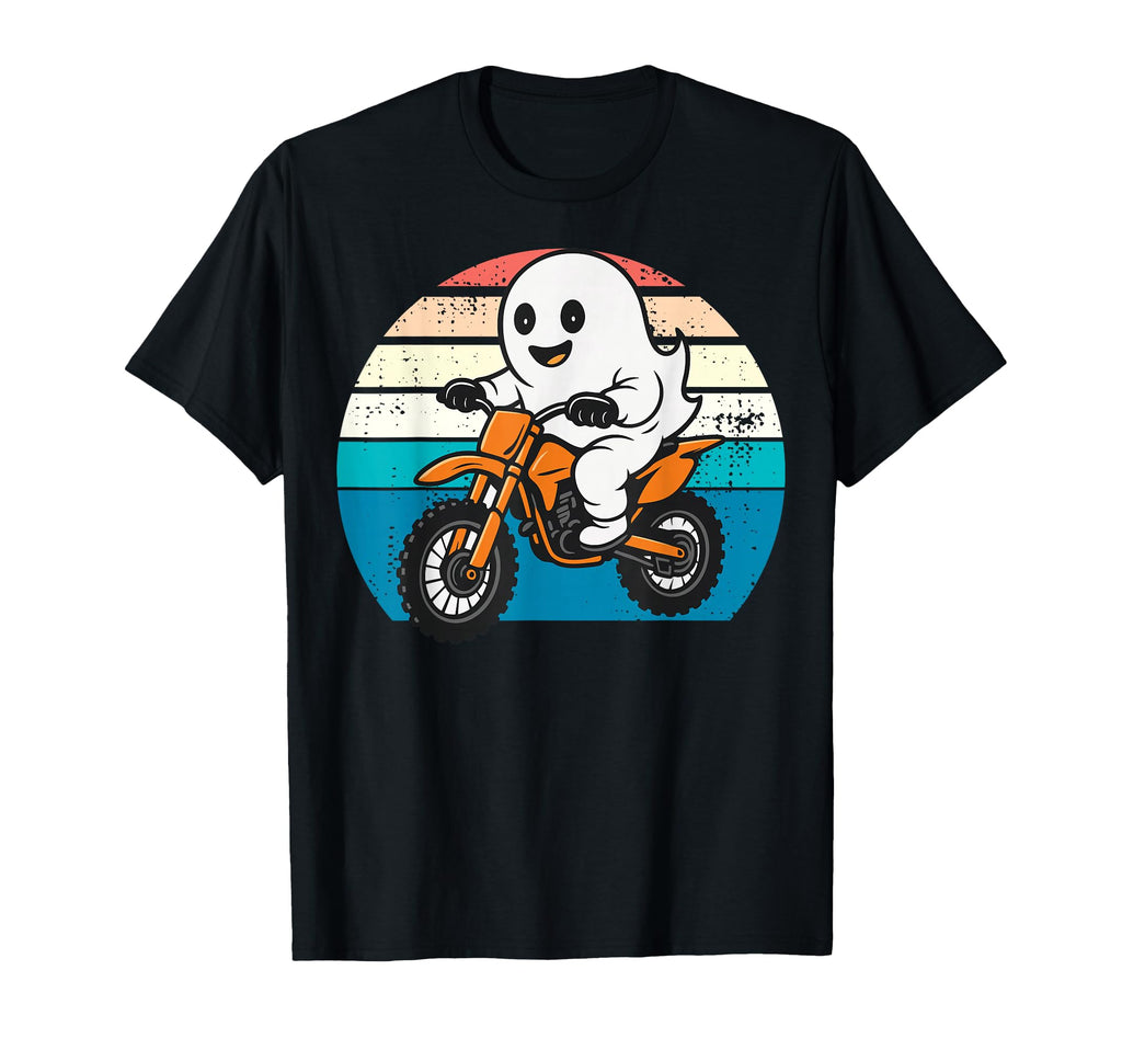 Ghost Riding Motorcycle Funny Halloween T-Shirt - Unique Graphic Men Women - T-Shirt, Sweatshirt, Hoodie