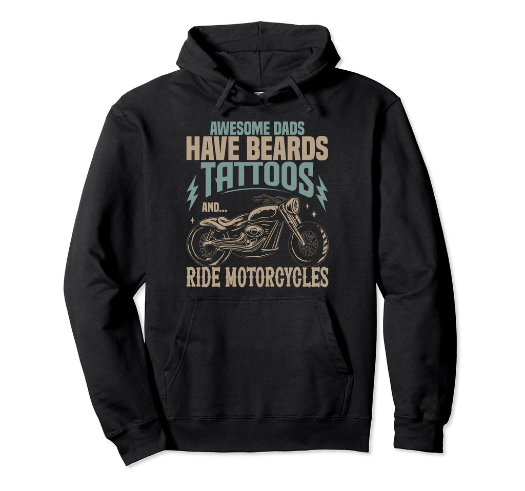 Awesome Biker Dad Tattoos Motorcycle Lover Hoodie - Novelty Apparel Unisex - T-Shirt, Sweatshirt, Hoodie
