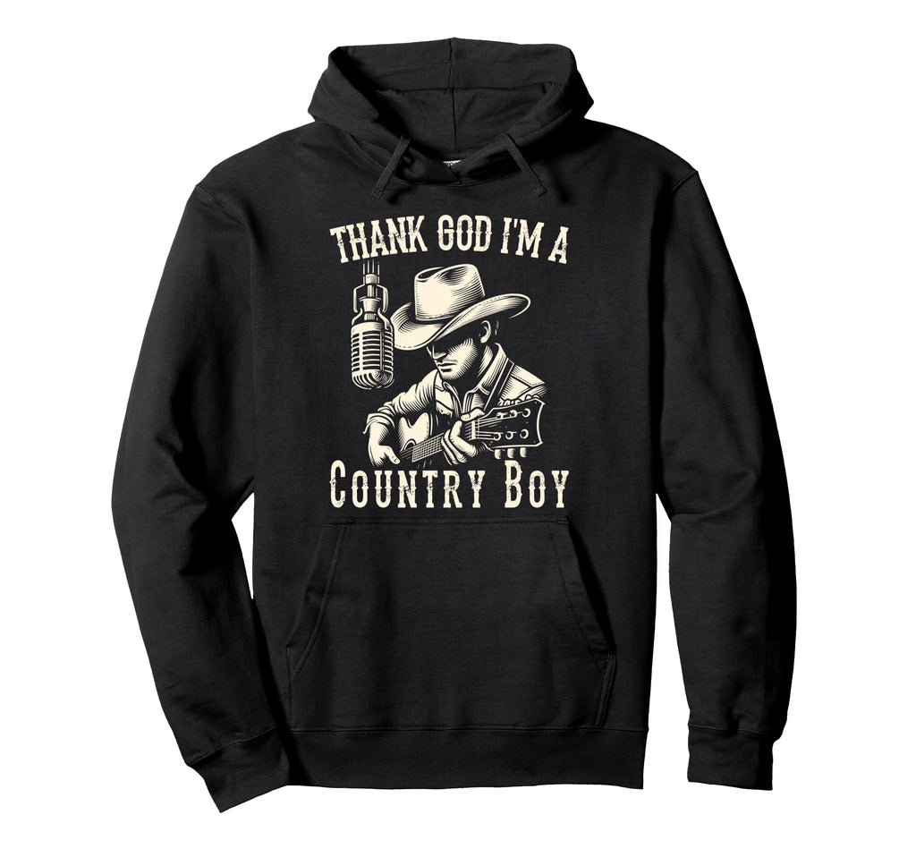 Thank God Im Country Music Cowboy Western Hoodie - Unique Graphic Men Women - T-Shirt, Sweatshirt, Hoodie