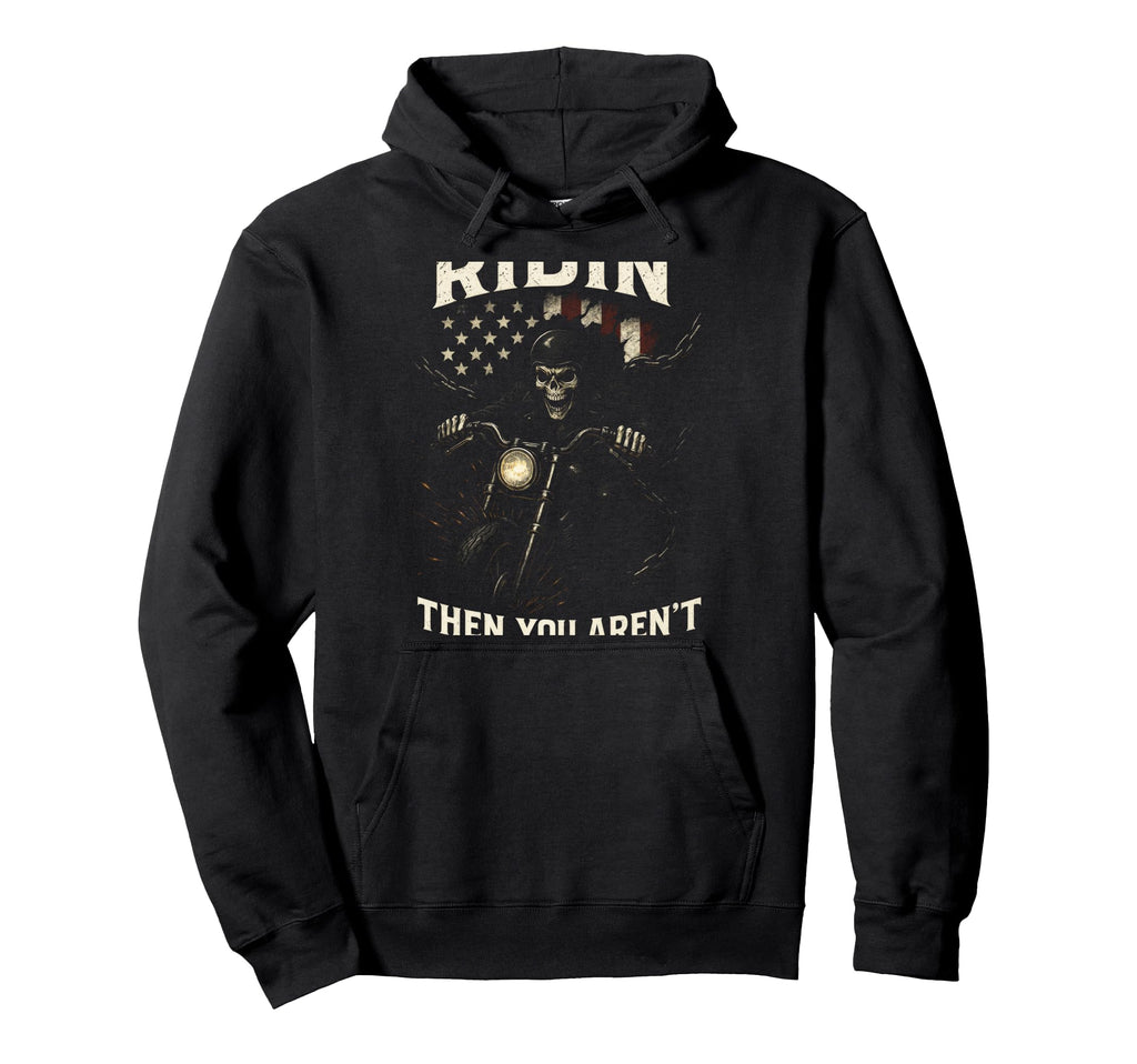 Ridin Skull Motorcycle Adventure Hoodie - Graphic Print Unisex - T-Shirt, Sweatshirt, Hoodie