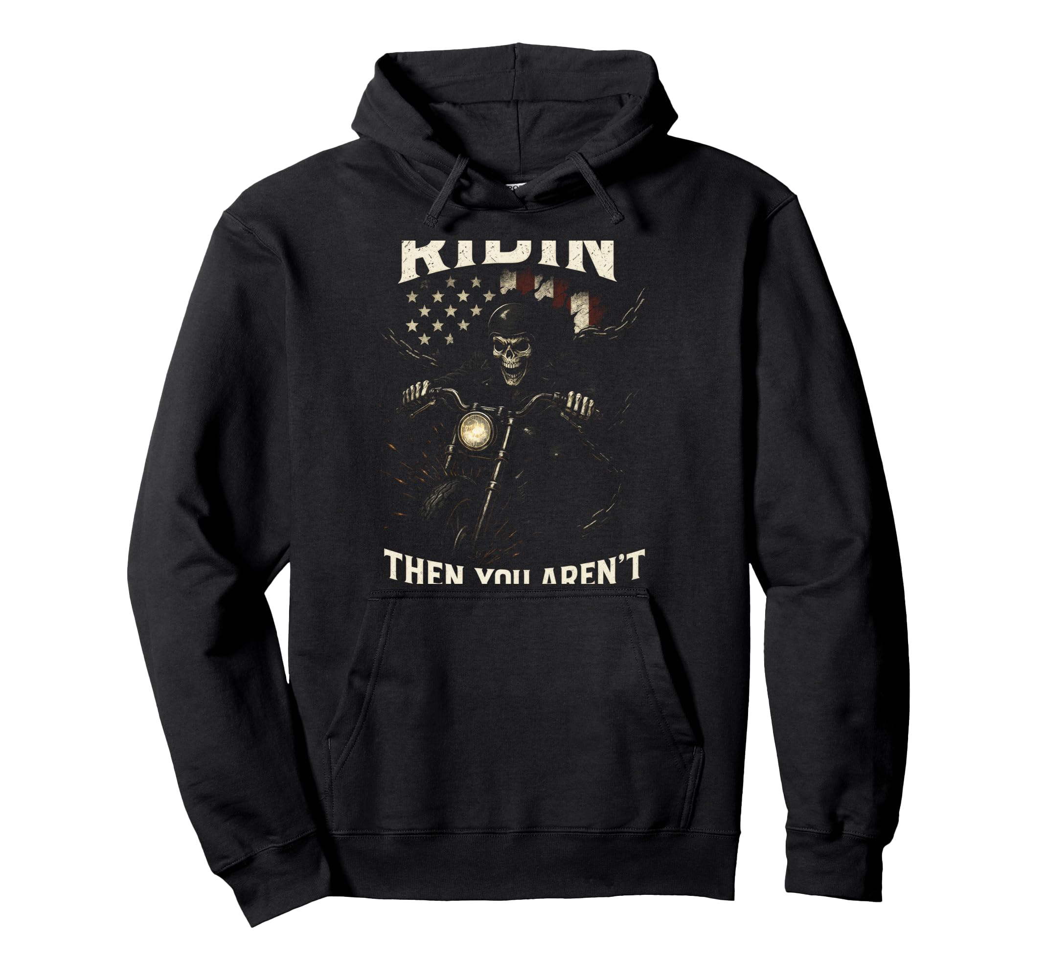 Ridin Skull Motorcycle Adventure Hoodie - Graphic Print Unisex - T-Shirt, Sweatshirt, Hoodie