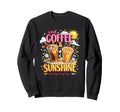 Iced Coffee And Sunshine Funny Coffee Sweatshirt - Graphic Print Unisex - T-Shirt, Sweatshirt, Hoodie