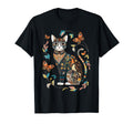 Cat Colorful Floral Patterns Flowers T-Shirt - Streetwear Style for Adults - T-Shirt, Sweatshirt, Hoodie