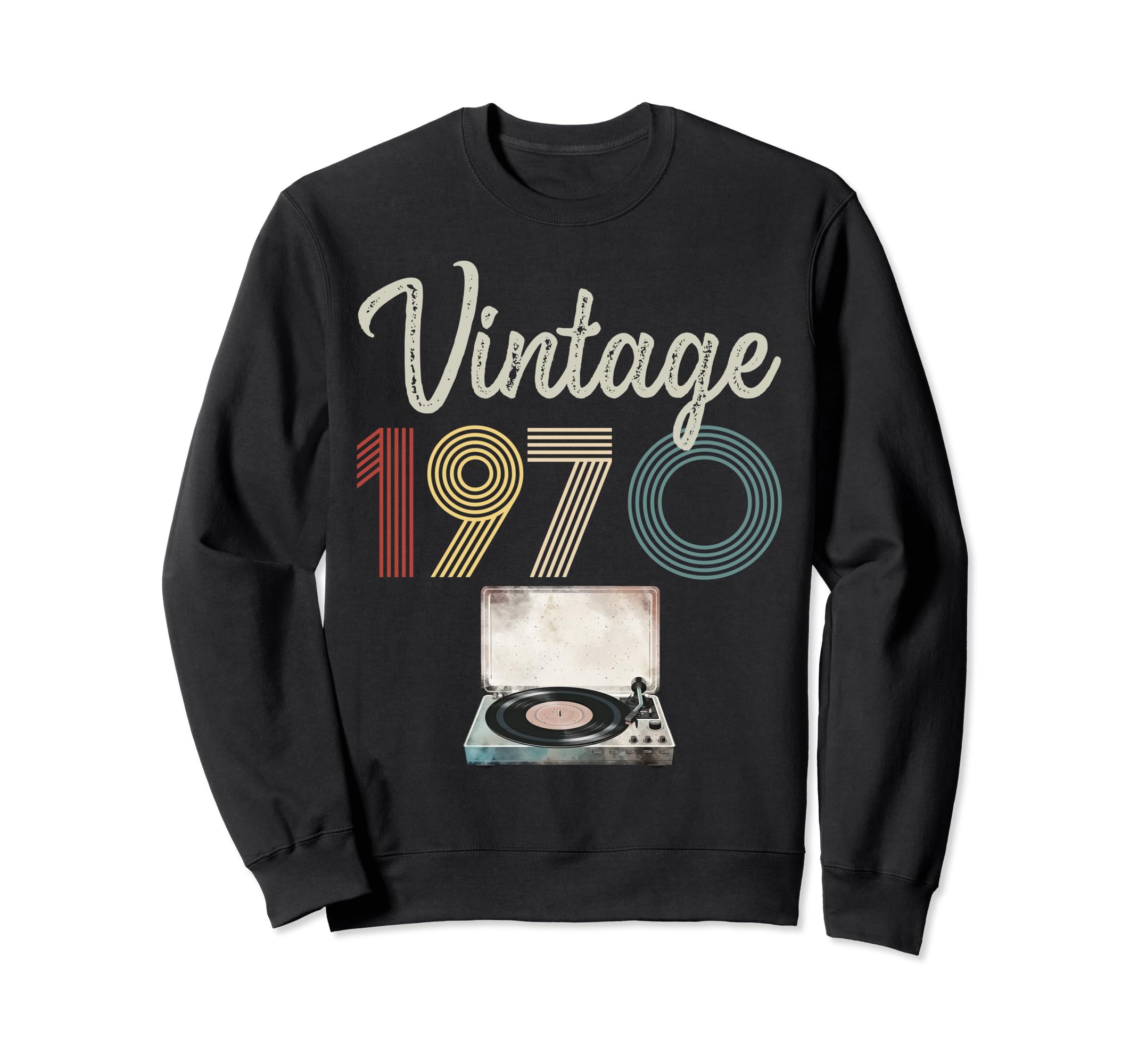 1970 Born 1970 Vinyl Record Sweatshirt - Custom Art Print for Adults - T-Shirt, Sweatshirt, Hoodie
