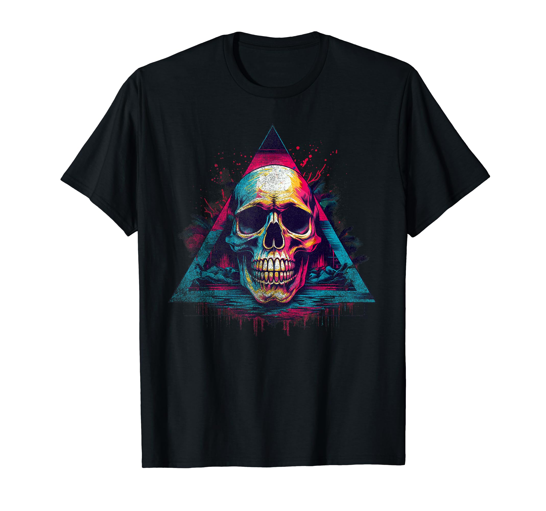 Skull Vaporwave Retrowave Aesthetic T-Shirt - Trendy Graphic for Adults - T-Shirt, Sweatshirt, Hoodie