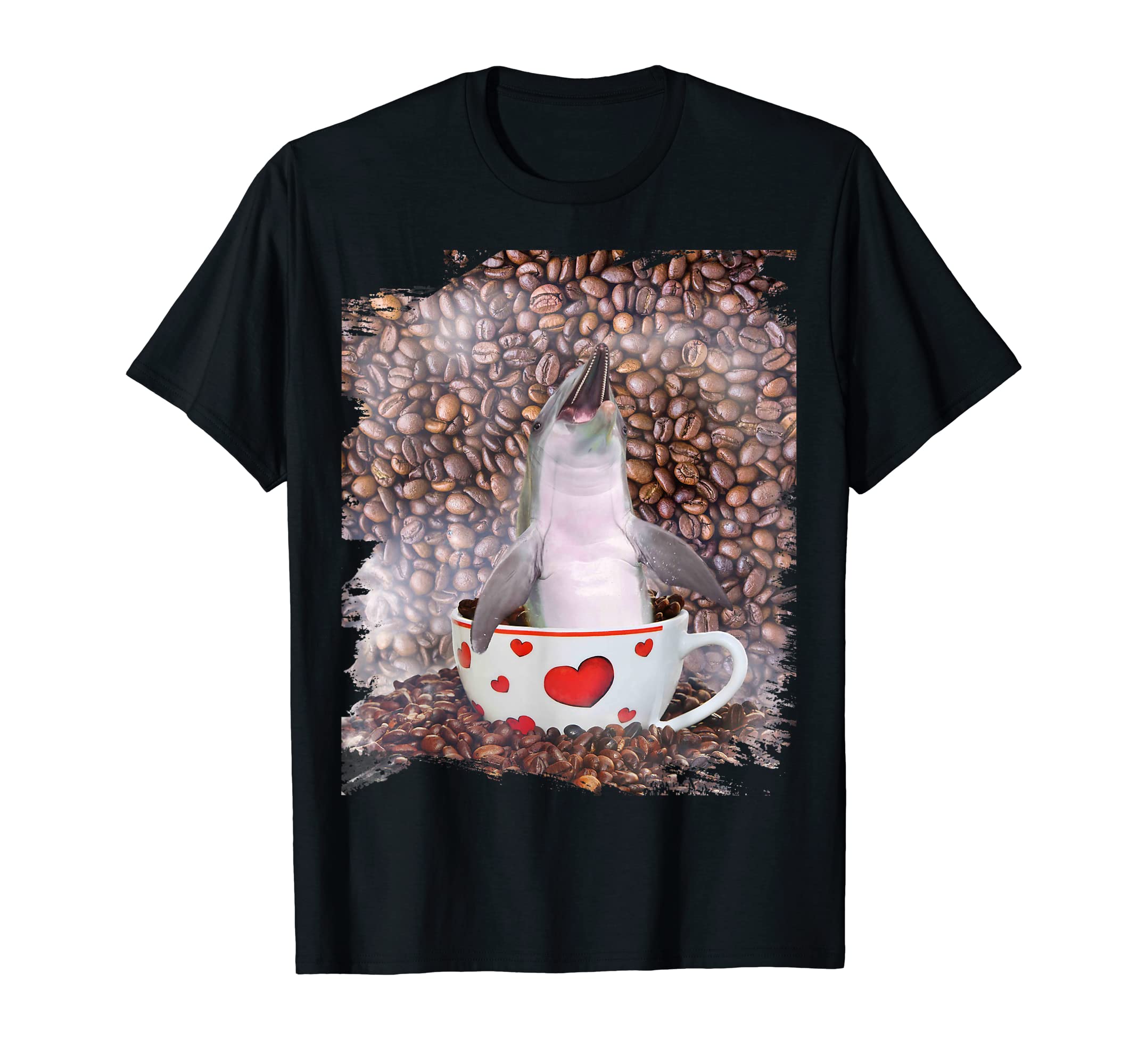 Dolphin Coffee Love Self Care T-Shirt - Trendy Graphic for Adults - T-Shirt, Sweatshirt, Hoodie