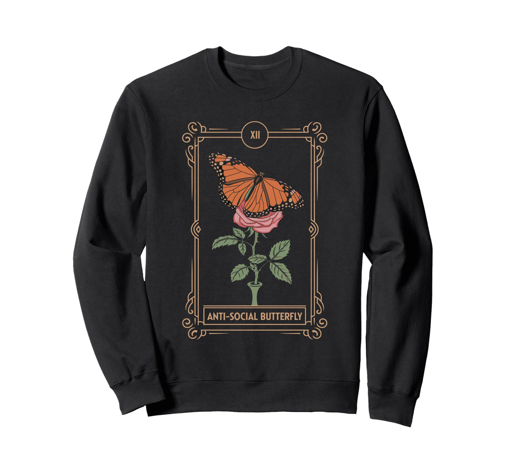 Anti Social Butterfly Tarot Sweatshirt - Graphic Print Unisex - T-Shirt, Sweatshirt, Hoodie
