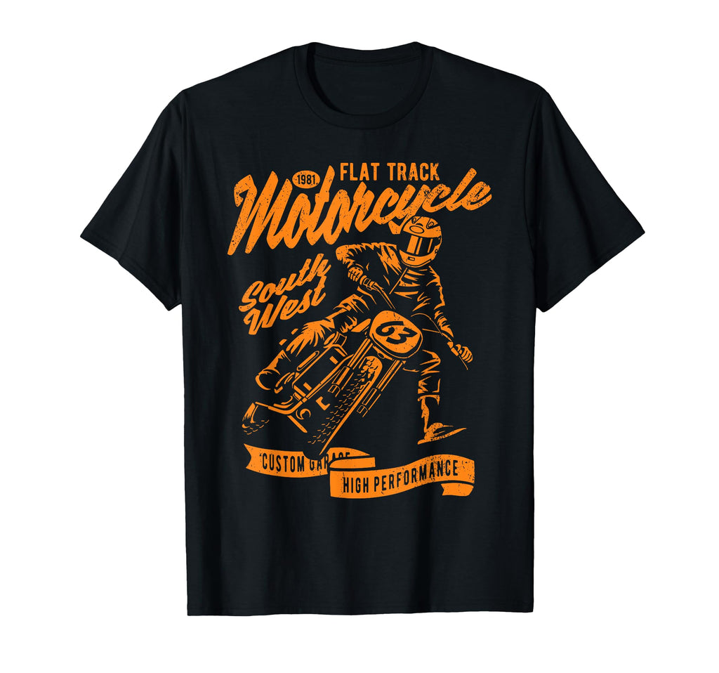Flat Track Motorcycle Race T-Shirt - Minimalist Print Men Women - T-Shirt, Sweatshirt, Hoodie
