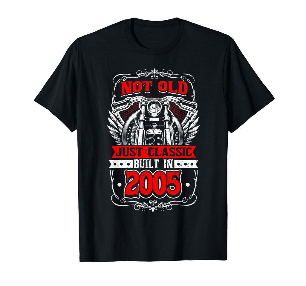 Motorcycle Biker Birthday Built 2005 T-Shirt - Graphic Print for Adults - T-Shirt, Sweatshirt, Hoodie