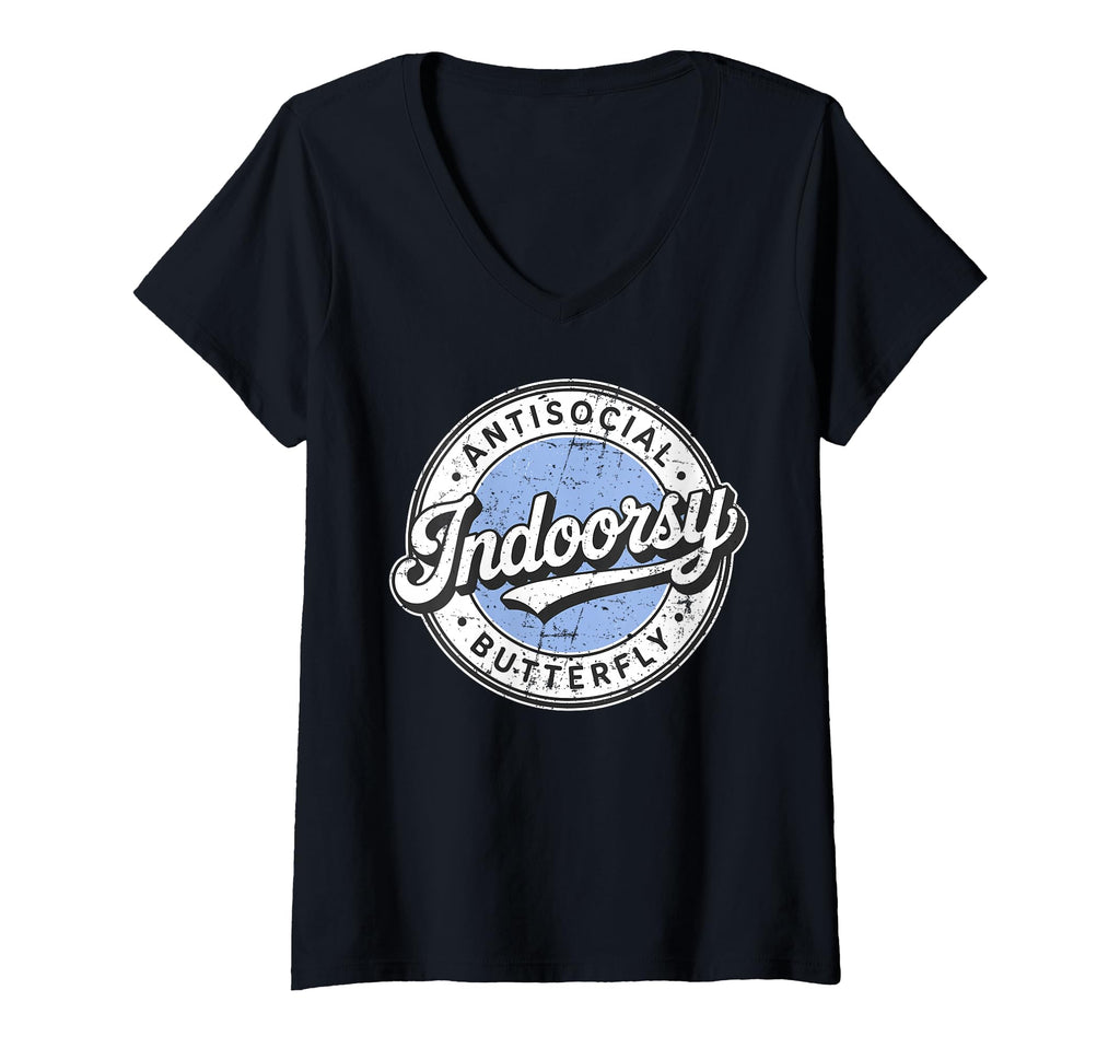 Womens Badge Introvert Indoorsy T-Shirt - Graphic Print for Adults - T-Shirt, Sweatshirt, Hoodie