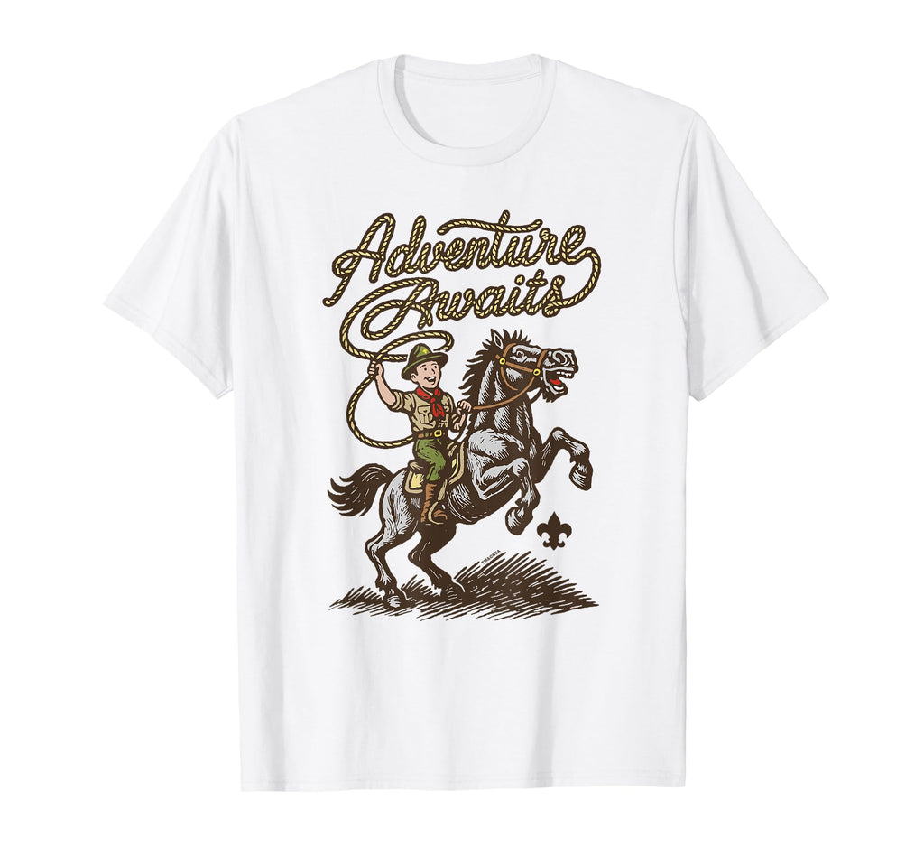 Adventure Awaits Scouting America T-Shirt - Novelty Apparel for Adults - T-Shirt, Sweatshirt, Hoodie