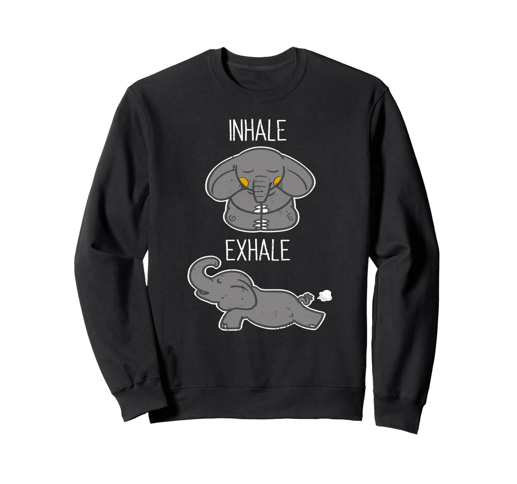 Funny Elephant Meditation Sweatshirt - Fun Novelty Design for Adults - T-Shirt, Sweatshirt, Hoodie