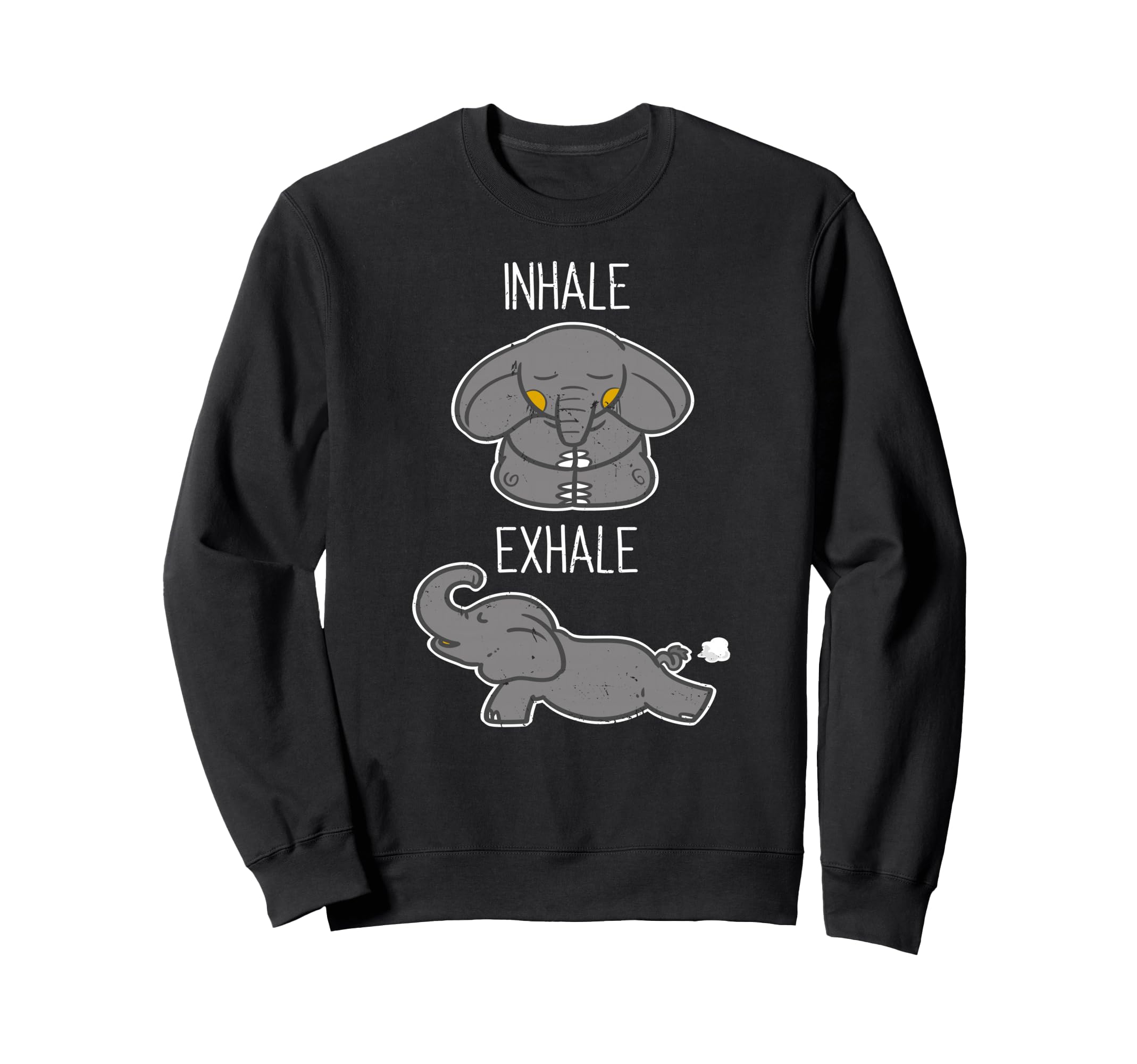 Funny Elephant Meditation Sweatshirt - Fun Novelty Design for Adults - T-Shirt, Sweatshirt, Hoodie