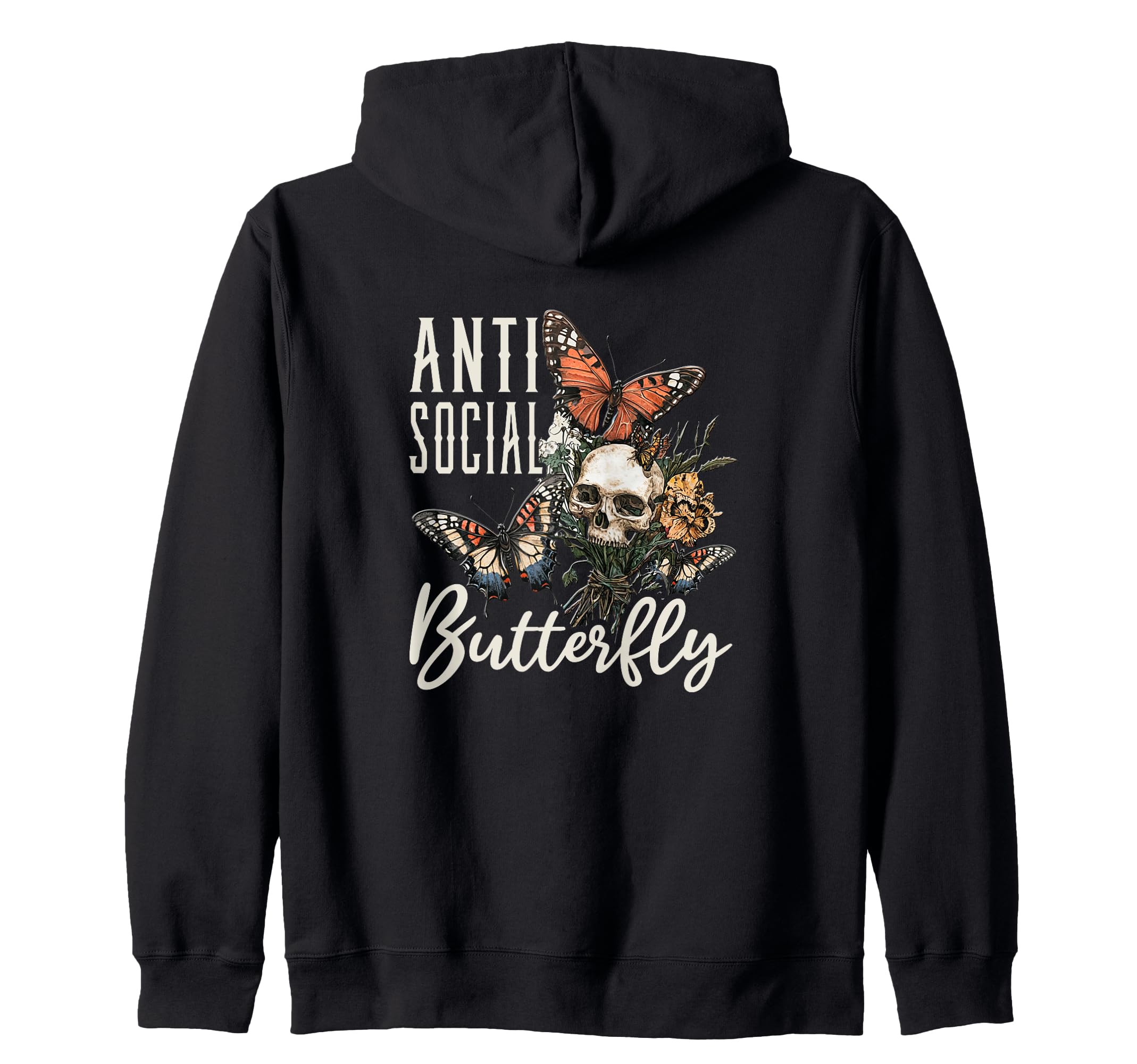 Antisocial Butterfly Gift Hoodie - Graphic Print Men Women - T-Shirt, Sweatshirt, Hoodie