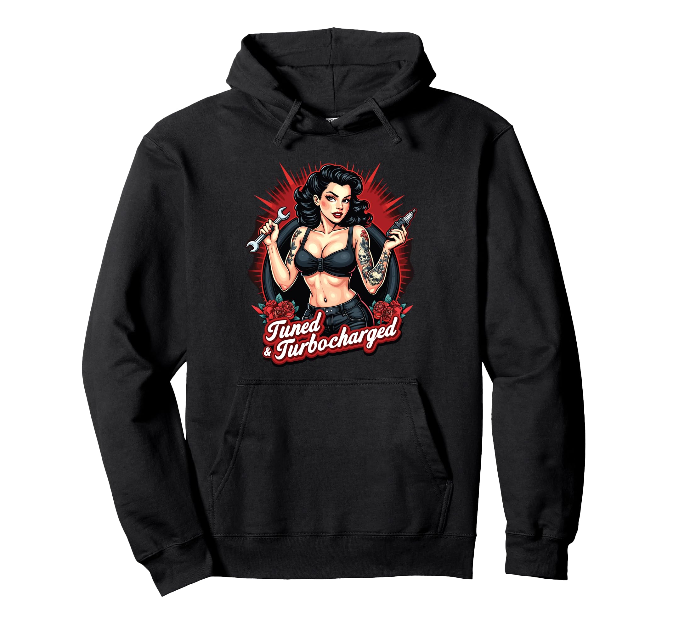 Tuned Turbocharged Car Tuning Pin Up Hoodie - Streetwear Style Men Women - T-Shirt, Sweatshirt, Hoodie