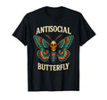 Antisocial Butterfly Skull Goth Moth Art T-Shirt - Unique Graphic Unisex - T-Shirt, Sweatshirt, Hoodie