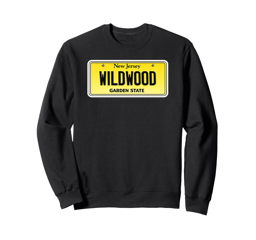 Wildwood Nj License Plate Beach Sweatshirt - Minimalist Print Unisex - T-Shirt, Sweatshirt, Hoodie