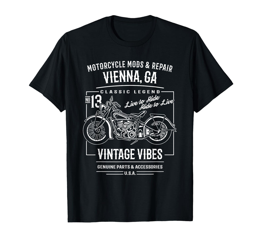 Vienna Ga Usa Motorcycle T-Shirt - Graphic Print for Adults - T-Shirt, Sweatshirt, Hoodie