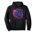 Lion Vaporwave Aesthetic Synthwave Hoodie - Minimalist Print for Adults - T-Shirt, Sweatshirt, Hoodie